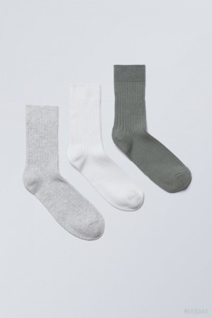 Weekday 3-pack Selma Socks Dusty Accent Mix | KOHR7325