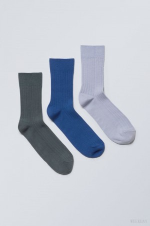 Weekday 3-pack Selma Socks Purple | OPKR4596