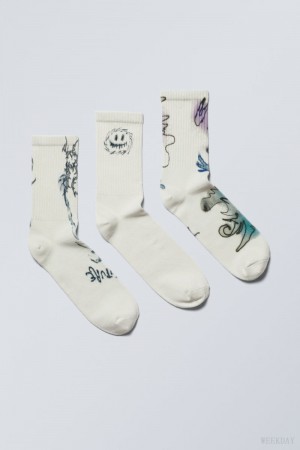 Weekday 3-pack Sport Graphic Socks Graphic Mix | ZKUV8201