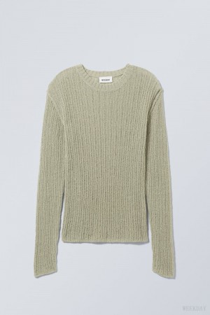 Weekday Ada Sweater Light Khaki | ZHLE1759