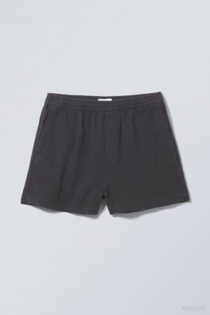 Weekday Alex Relaxed Shorts Dark Grey | QTAJ2452