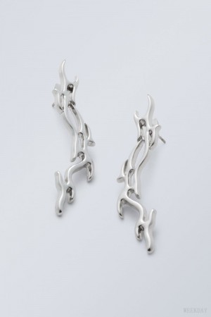 Weekday Asta Earrings Dark Silver | DQLK3840