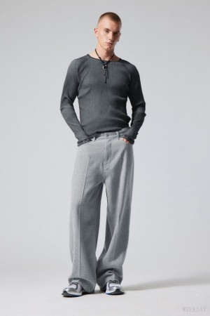 Weekday Astro Baggy Suit Trousers Light Grey | GKSP5879