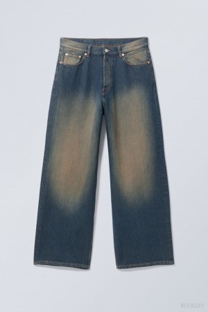 Weekday Astro Loose Baggy Jeans Blue | EOLY2559