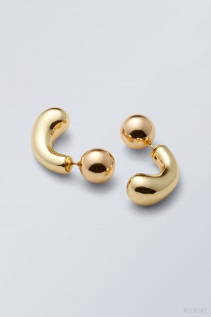 Weekday Bean Earrings Golden | CQJY3840