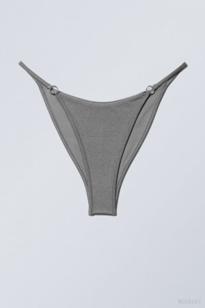 Weekday Brazilian Tanga Bikini Bottoms Grey | GFRX6657