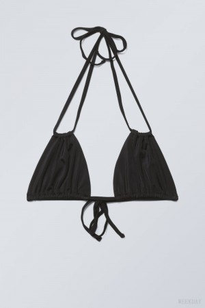 Weekday Breeze Tie Bikini Top Black | GDAB3217