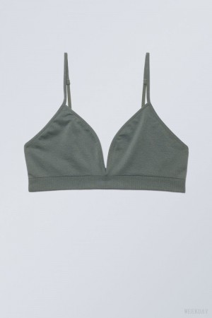 Weekday Cat Soft Triangle Bra Bra Dark Grey | NNLM1578