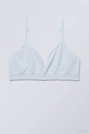 Weekday Cat Soft Triangle Bra Bra Light Blue | UDMH1352