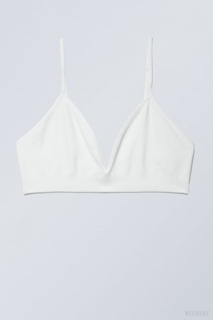 Weekday Cat Soft Triangle Bra Bra White | UFHB0576