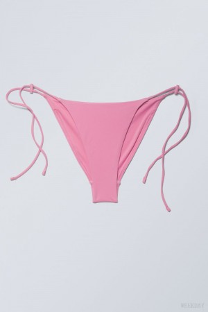 Weekday Drawstring Bikini Bottoms Pink | SJDL1656