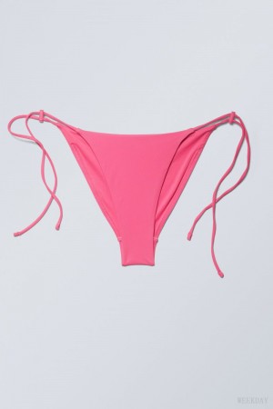 Weekday Drawstring Bikini Bottoms Pink | YJZZ3300