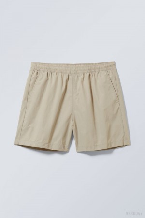 Weekday Ed Contrast Swim Shorts Beige | DPBK3404