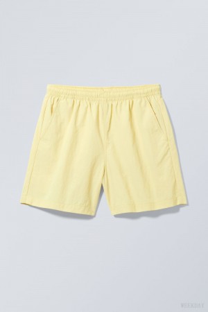 Weekday Ed Contrast Swim Shorts Light Yellow | CAXZ6091