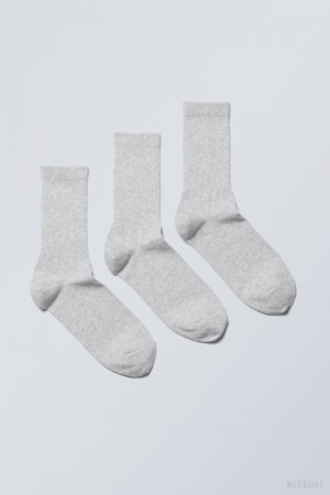 Weekday Eleven Socks 3-pack Grey | GRKQ1117