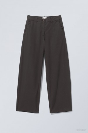 Weekday Elio Wide Trousers Black | AXBC4119