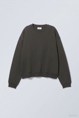 Weekday Essence Standard Sweatshirt Dark Grey | FDEF2755