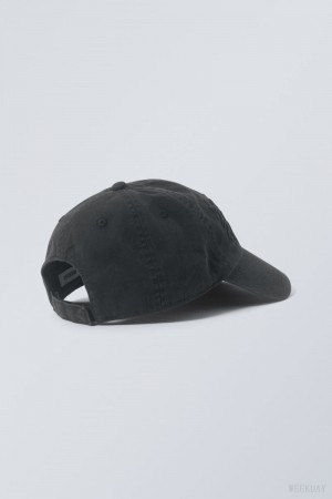 Weekday Essential Embroidery Cap Dark Grey | SAFN4748