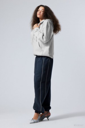 Weekday Even Piping Sweatpants Dark Blue | VKPD3670