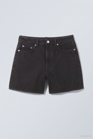 Weekday Eya Denim Shorts Black | TDLF8149