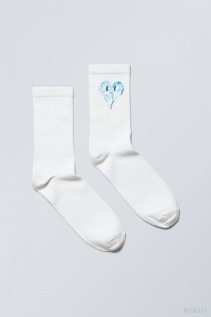 Weekday Graphic Sport Sock Angry Heart | HJKX3599