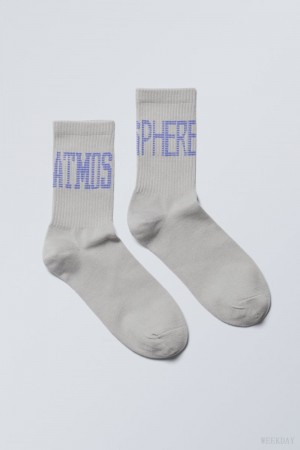 Weekday Graphic Sport Sock Grey | ULST2265