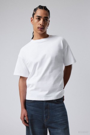 Weekday Great Boxy Heavyweight T-Shirt White | KQED9985