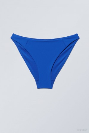 Weekday High Cut Bikini Bottoms Blue | APUB6558