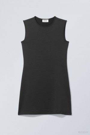 Weekday Johanna Tank Dress Black | RVNF0851