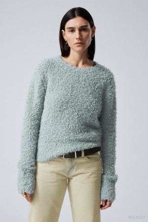 Weekday Judi Hairy Sweater Blue | UDPP7237