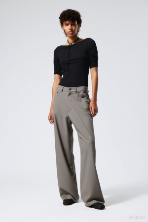 Weekday Juun Baggy Trousers Grey | BMBD8286