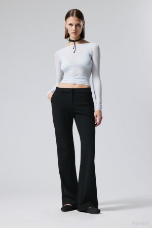 Weekday Kate Flared Suiting Trousers Black | JLUE0780