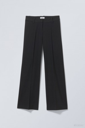 Weekday Keel Low Suiting Trousers Black | XDJE1933