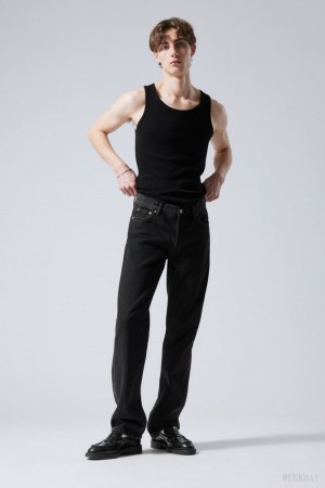 Weekday Klean Regular Straight Jeans Black | WARI7480