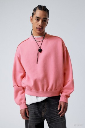 Weekday Liam Sweatshirt Pink | FTEE1518