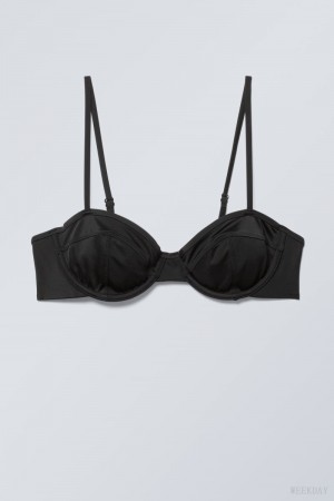 Weekday Low Wire Bikini Top Black | HSCA2775