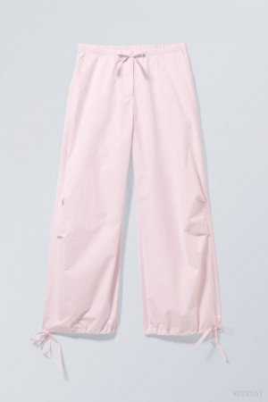 Weekday Luisa Parachute Trousers Pink | GYXP2122