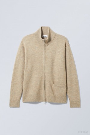 Weekday Mattias Regular Cardigan Beige | UKIX9745