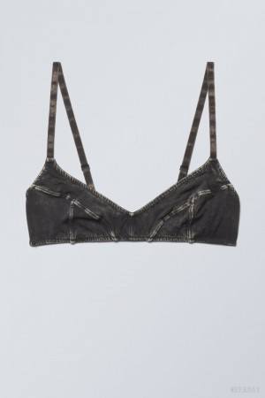 Weekday Miley Washed Cotton Bra Bra Black | PRKW8314