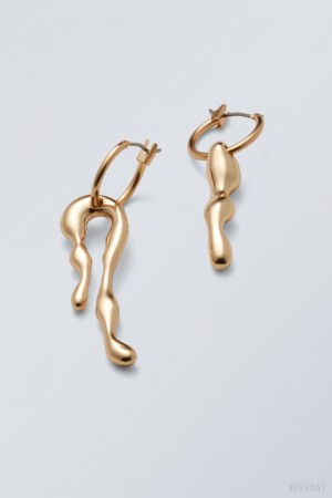 Weekday Millie Hoop Earrings Golden | SPNR3452