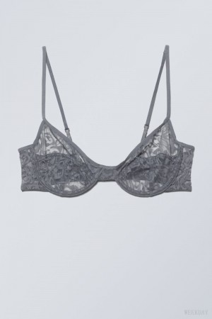 Weekday Molly Underwire Bra Bra Dark Grey | RIGI0685