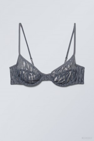 Weekday Molly Underwire Bra Bra Dark Grey | XGWK2703