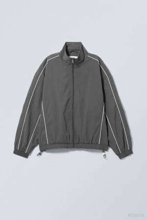 Weekday Nera Windbreaker Jacket Dark Grey | GAYE5515