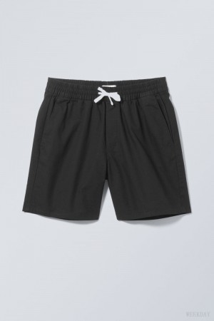 Weekday Olsen Regular Shorts Black | FWOZ4391