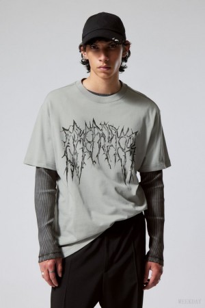 Weekday Oversized Graphic Printed T-shirt Spikey Dreamer | HRRK3984