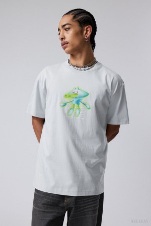 Weekday Oversized Graphic Printed T-shirt Techno Guy | DJHB4683