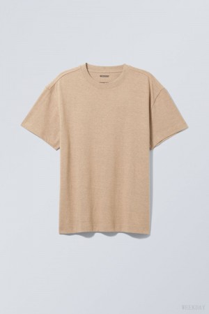 Weekday Oversized Heavyweight T-shirt Brown | UDRN9897