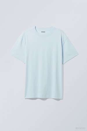 Weekday Oversized Heavyweight T-shirt Light Blue | SKCY1718