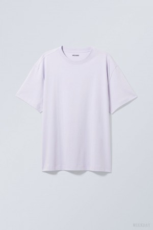 Weekday Oversized Heavyweight T-shirt Purple | SPSO1708