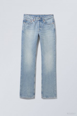 Weekday Pin Mid Straight Jeans Blue | PPNN9224